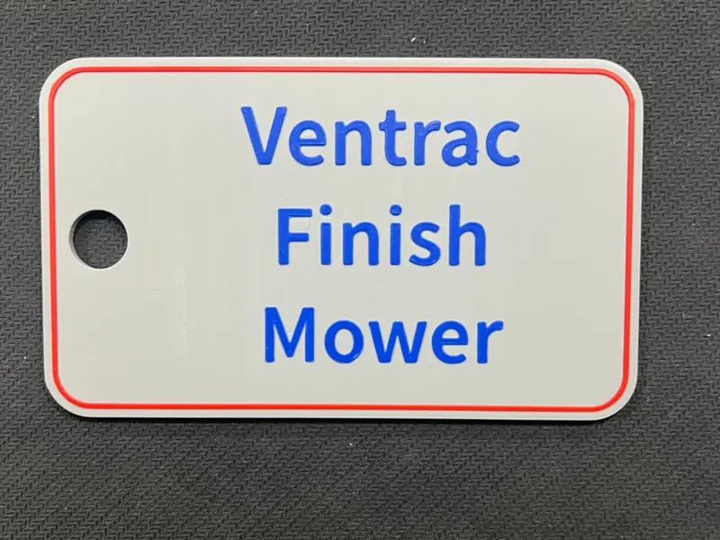 Ventrac Finish Mower Belt Tag