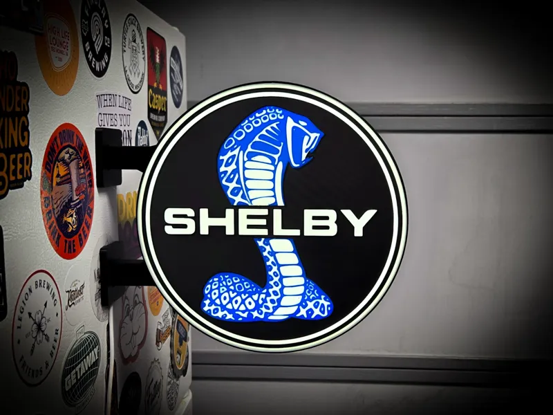 SHELBY COBRA MUSTANG ~ 2-Sided Round Lightbox