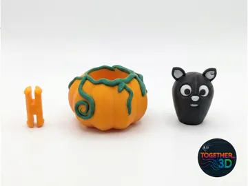 Adorno temático: Cat in pumpkin - rotates - supportless — vista de referencia 4