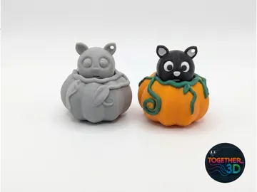 Adorno temático: Cat in pumpkin - rotates - supportless — vista de referencia 3