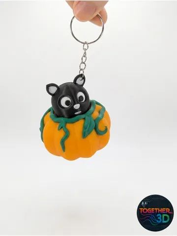 Adorno temático: Cat in pumpkin - rotates - supportless — vista de referencia 5