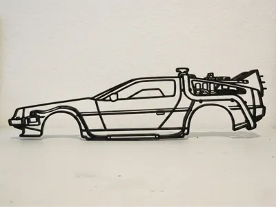 Back to the Future DeLorean DMC12 Time Machine Art
