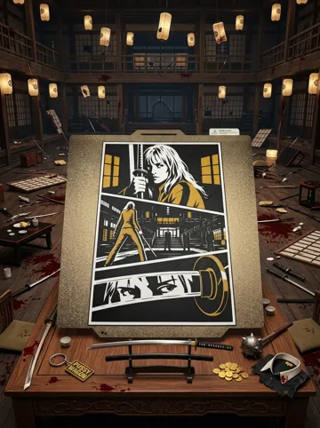 Cuadro decorativo en 3D: Kill Bill The Bride Storyboard Wall Art — vista de referencia 4