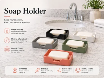 Minimal Soap Bar Holder Tray