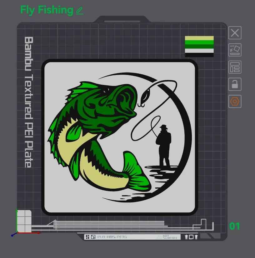 2D Fly Fishing Bass Wall Art by Wizard7741 - MakerWorld