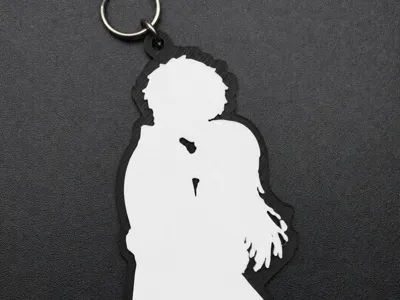 Anime Hugging Couple Keychain 