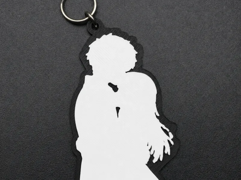Anime Hugging Couple Keychain 