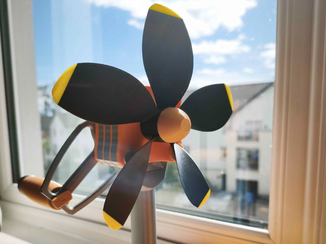 RevWind V2 Fully 3D printed fan (No screws/glue)