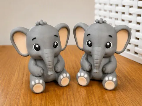 Accesorio para impresora 3D: Cute Baby Elephant - AMS or Colour Ready — referencia de MakerWorld