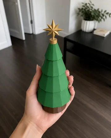 Accesorio para impresora 3D: Simple Evergreen Christmas Tree No AMS Needed — vista de referencia 3