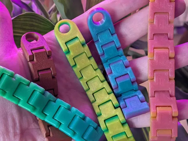 Bracelet porte-clés fidget (impression sans assemblage)