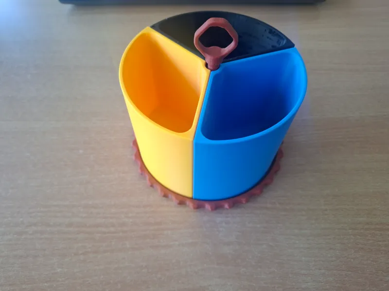 Tisch-Mülleimer mit 3 Fächern