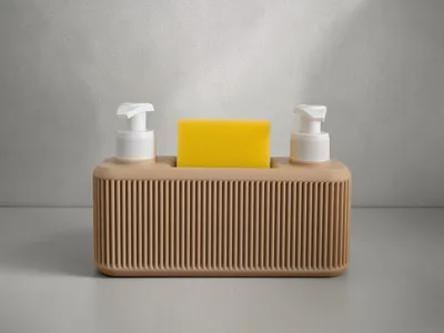 Dual kitchen liquid dispenser with sponge holder
