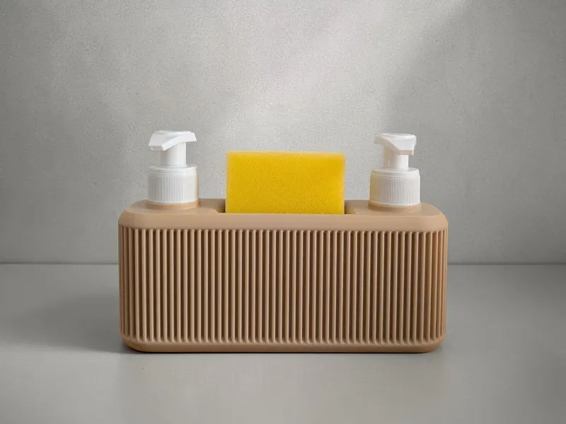 Dual kitchen liquid dispenser with sponge holder