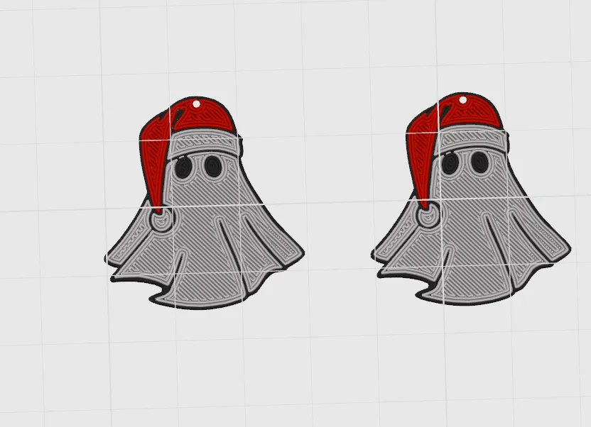 Ghost Santa Christmas earrings view 2