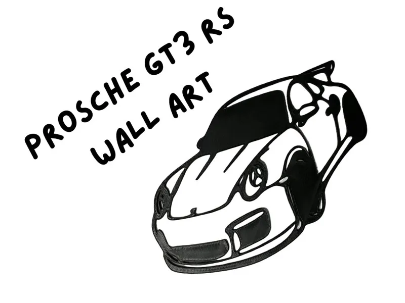 Porsche GT3 RS Silhouette Wall Art