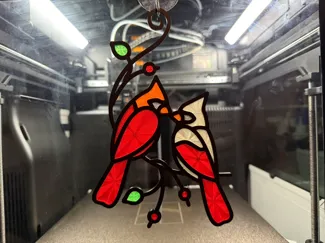 Two Cardinals - Stained Glass