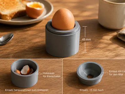Egg holder with space for trash