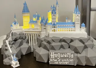 Hogwarts Castle with lights