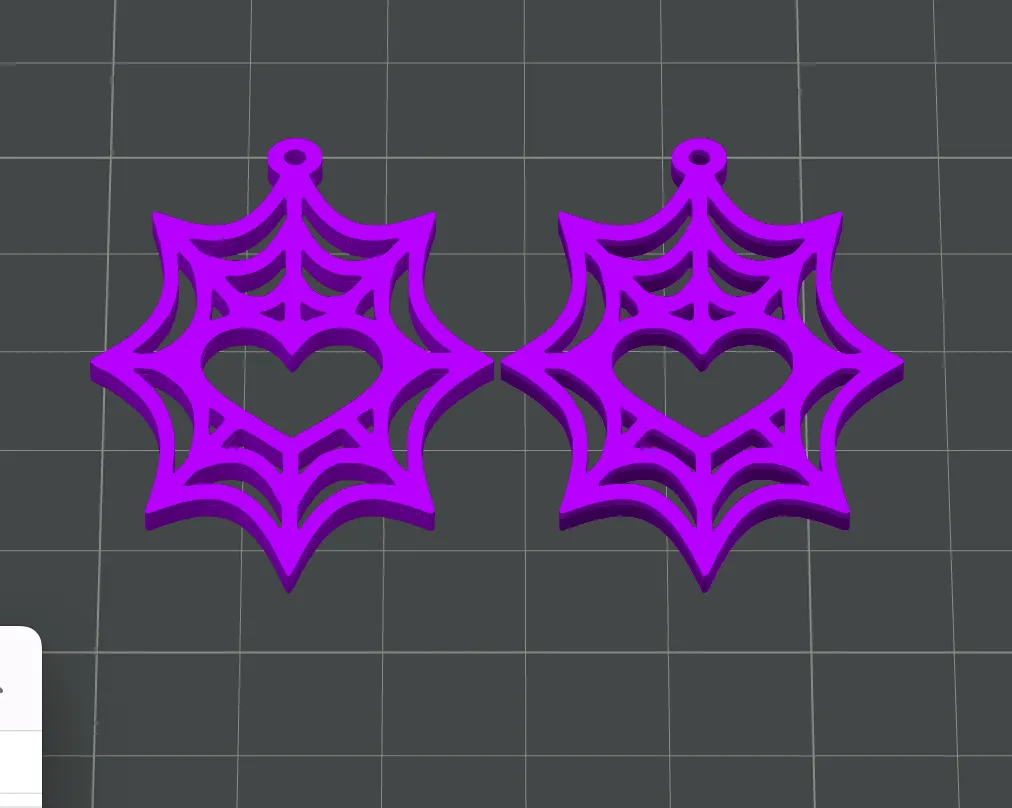 Pendientes telaraña corazon view 2