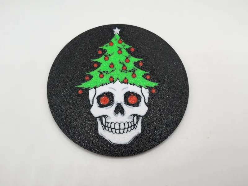 Christmas Skull Coaster