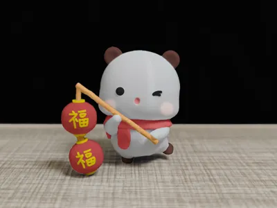 Couple Bears Series - Lantern-Carrying Pair (Couple Bear-new year_lantern_Yier)