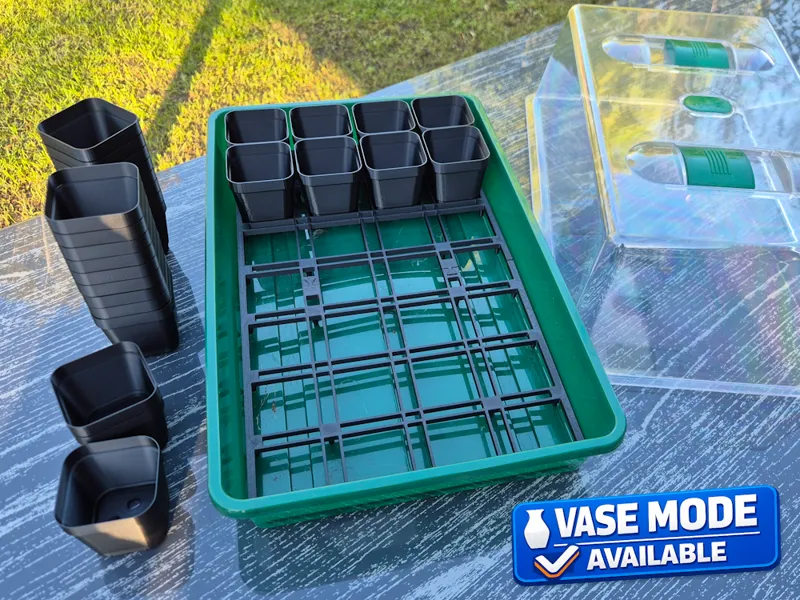 Mini Greenhouse Grid Insert 4x7 & Seedling Pots