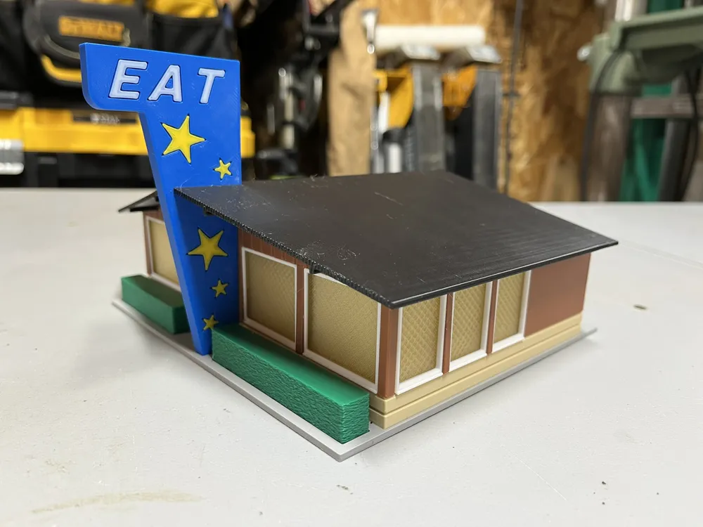 HO Train Scale Diner 1:87 Scale - Free 3D Print Model - MakerWorld