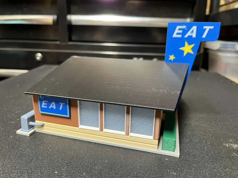 HO Train Scale Diner 1:87 Scale - Free 3D Print Model - MakerWorld