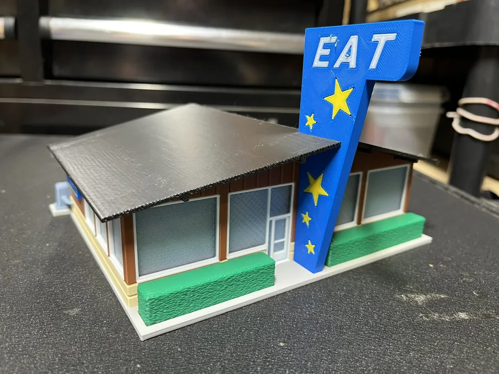 HO Train Scale Diner 1:87 Scale - Free 3D Print Model - MakerWorld
