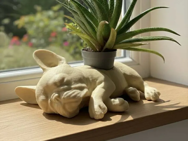 Französiche Bulldogge Blumentopf