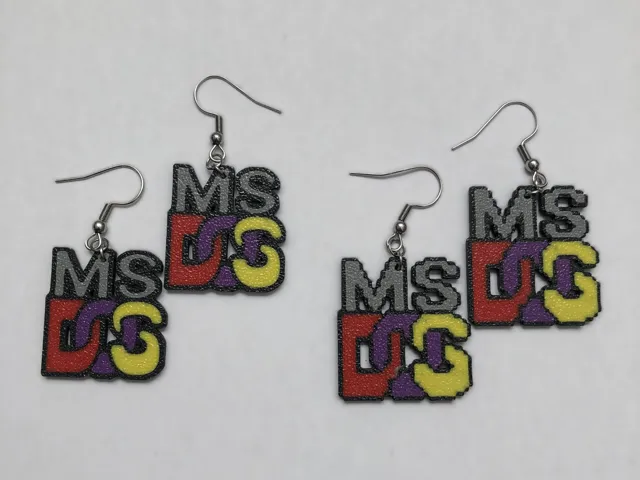 MSDos funny earrings set, AMS 0.4 mm nozzle