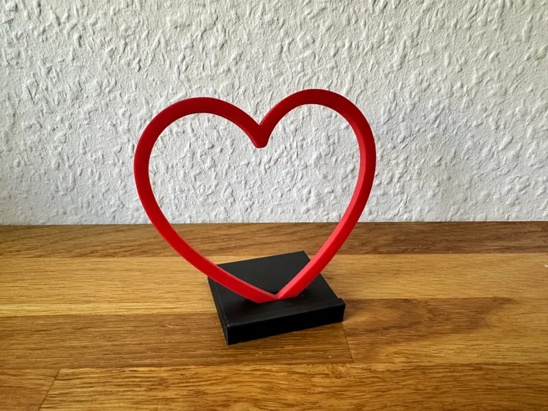 Postcard stand heart shape 2 parts