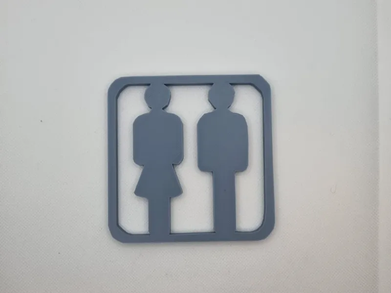 Minimalist Restroom Sign – Modern Unisex Door Icon