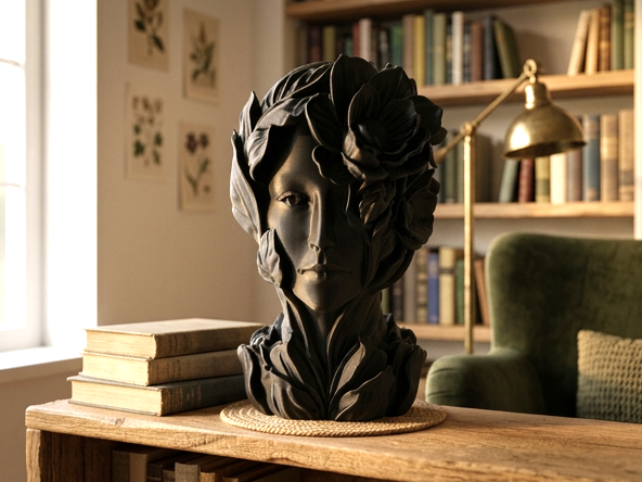 Botanical Muse Bust - Nature Inspired Female Art