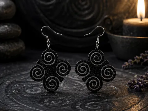 Pendientes: Akan spiral earrings — referencia de MakerWorld