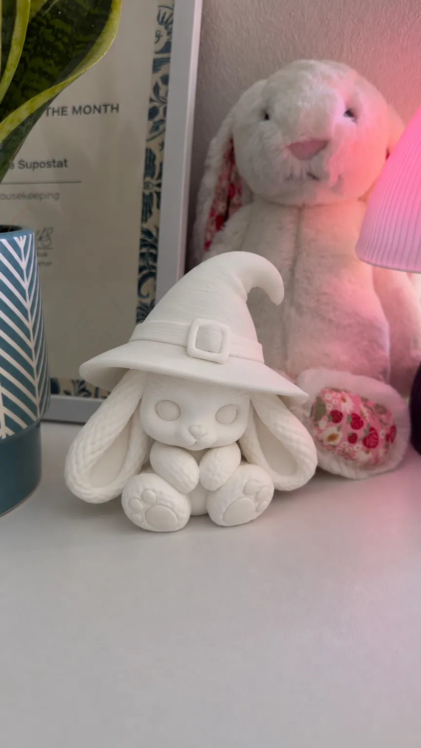 Cute Witch Bunny Halloween Bunny - Free 3D Print Model - MakerWorld