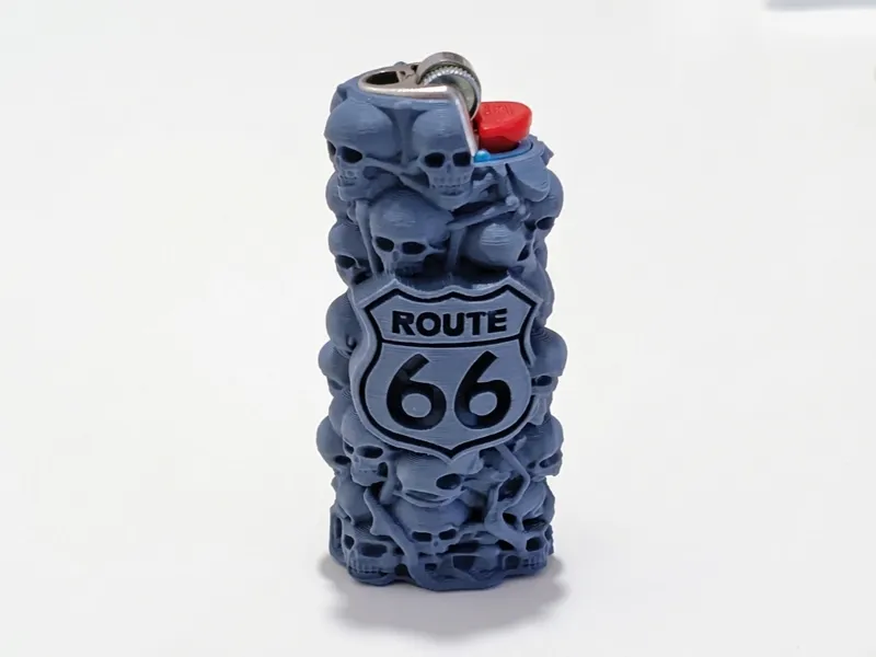 BIC Lighter Cover - Route 66 Skulls