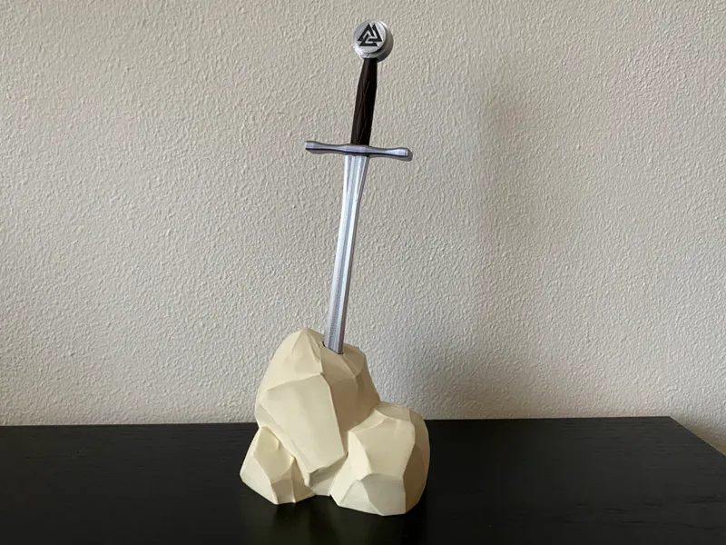 Sword in Stone with Viking Runes