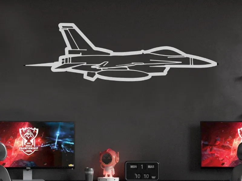 Fighter Jet Outline Wall Art