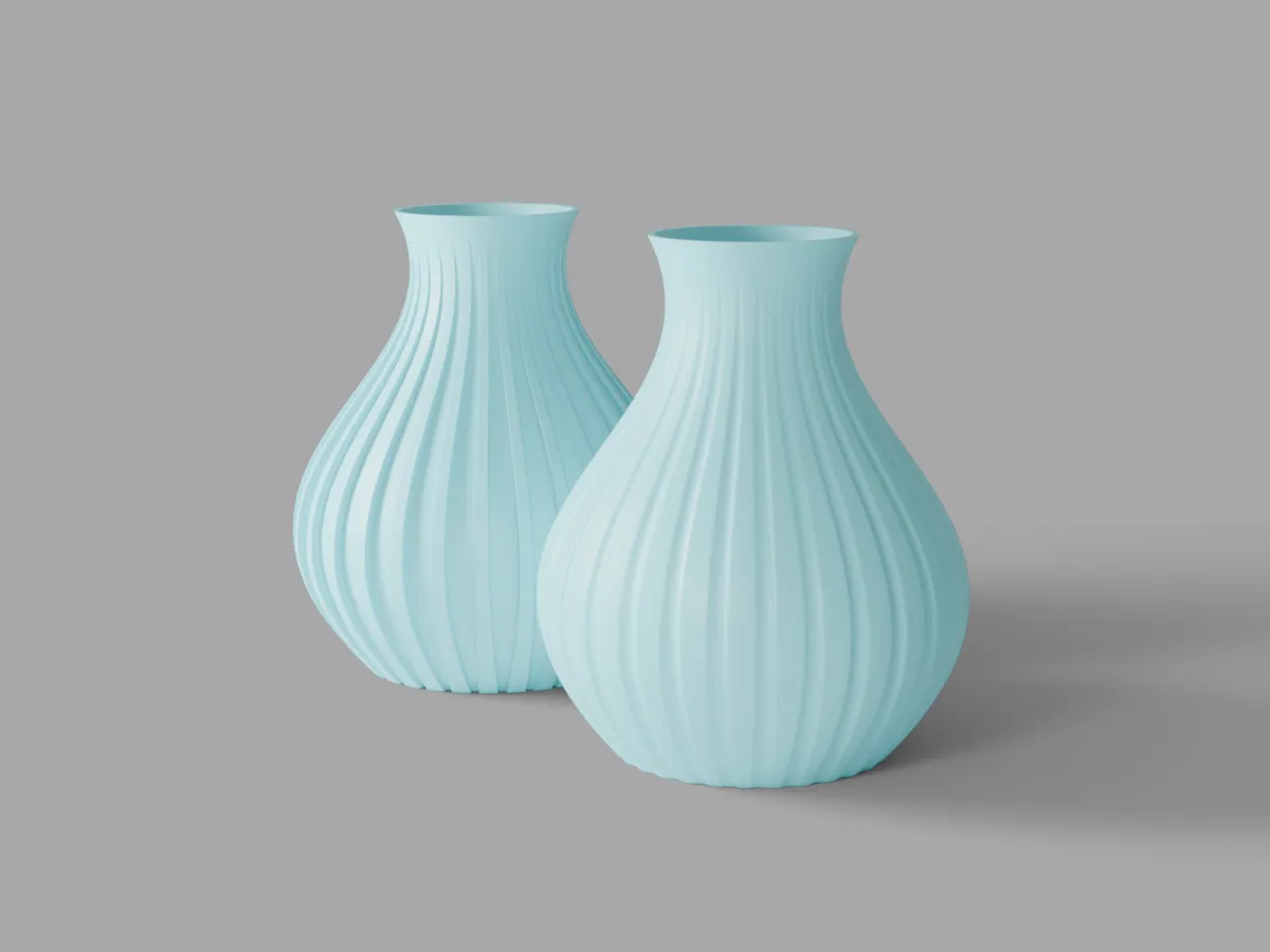Vase côtelé