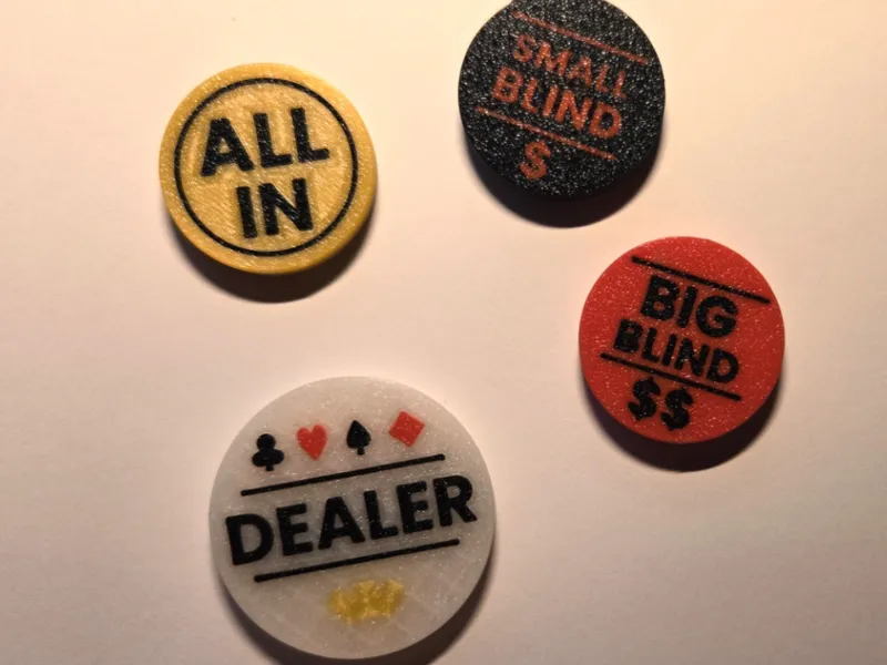 Poker Tokens/Buttons - Dealer, Blinds, All In