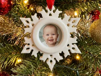 Snowflake Photo Christmas Ornament