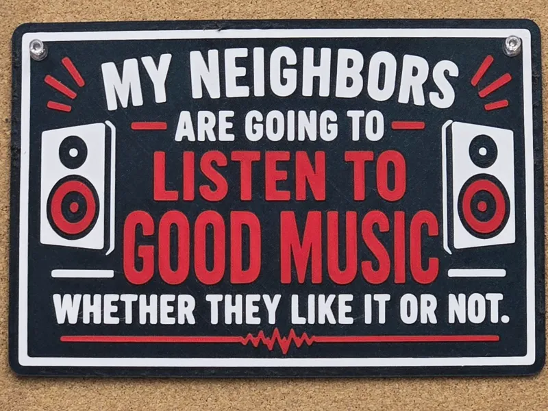 My Neighbors Will Listen To Good Music Sign