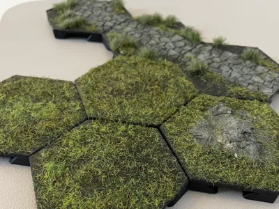 Hexagonal Tile System for Dungeons & Dragons (50mm Version)