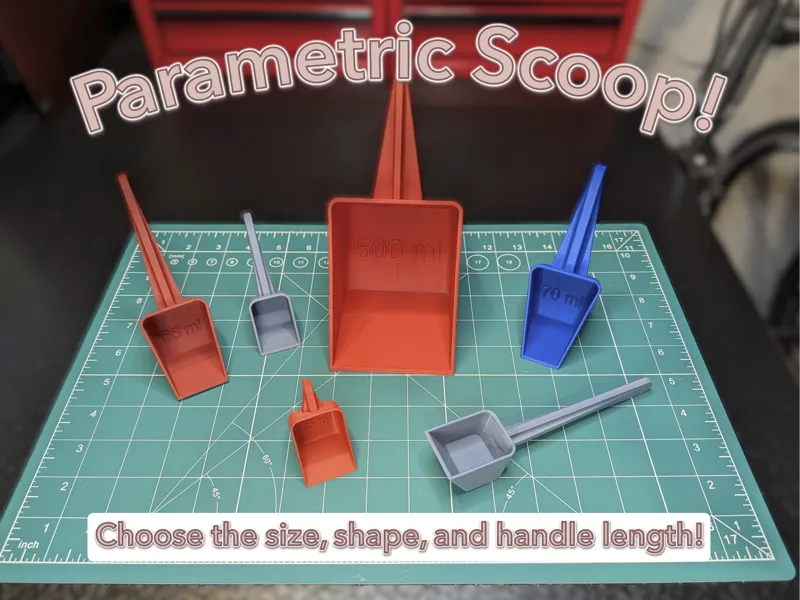 Parametric Scoop | Custom size, shape and length!