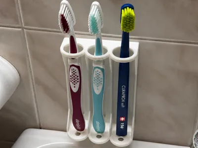 Wall-Mounted Toothbrush Holder (3 Slots)