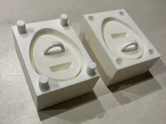 Plastic mold for making clay eggs for Easter