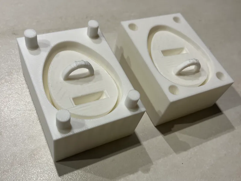 Plastic mold for making clay eggs for Easter