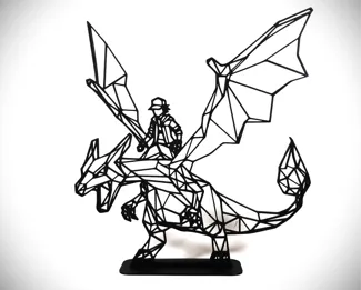 Low Poly Geometric Trainer & Charizard